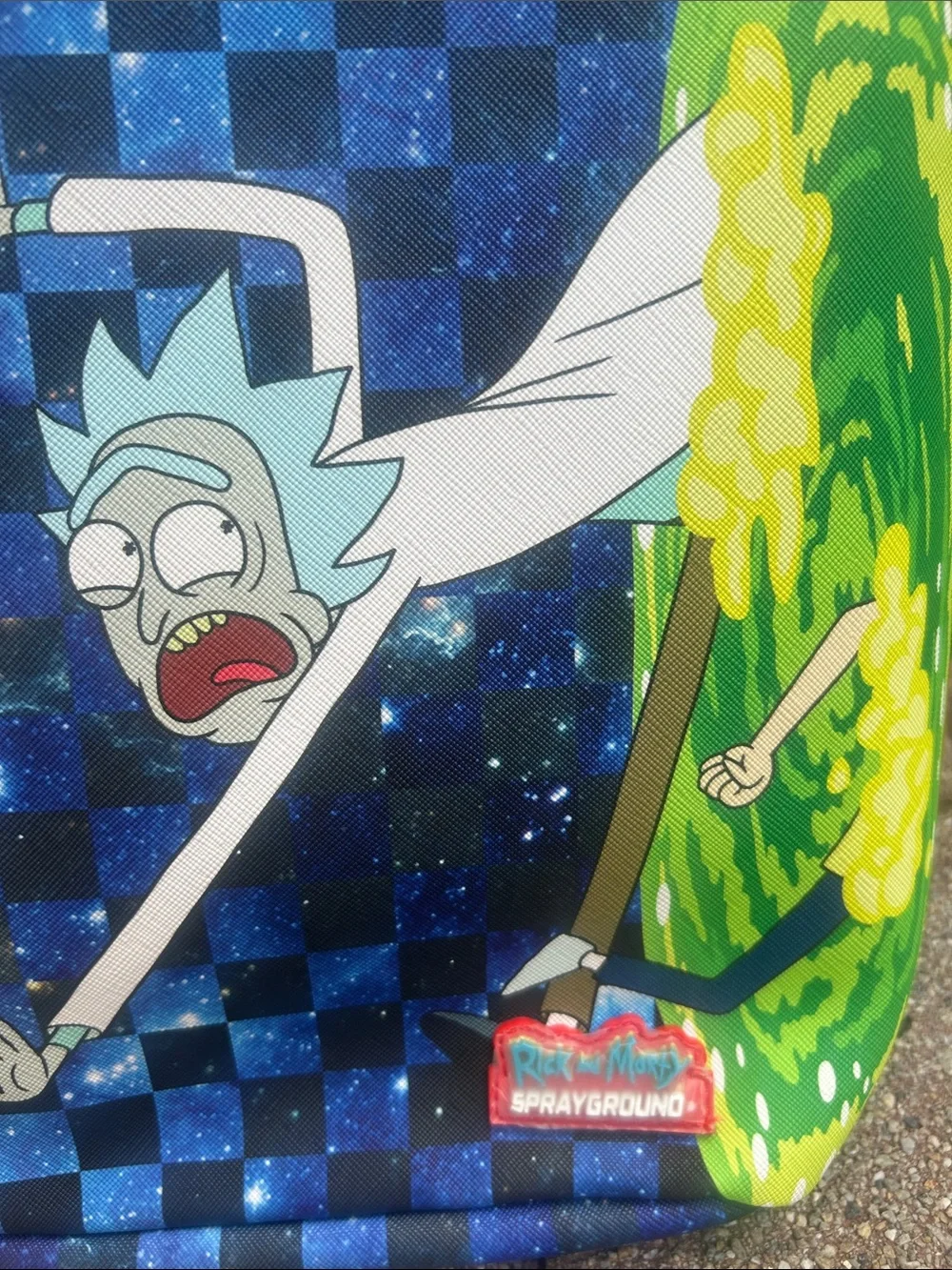 Rick and Morty Space Scene Backpack in Blue and Green